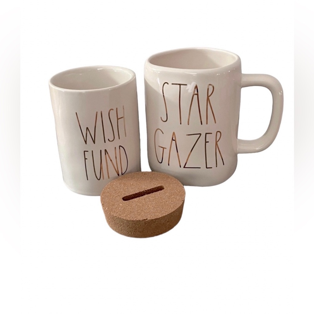 Rae Dunn by Magenta Star Gazer Mug and Wish Fund Coin Bank Set